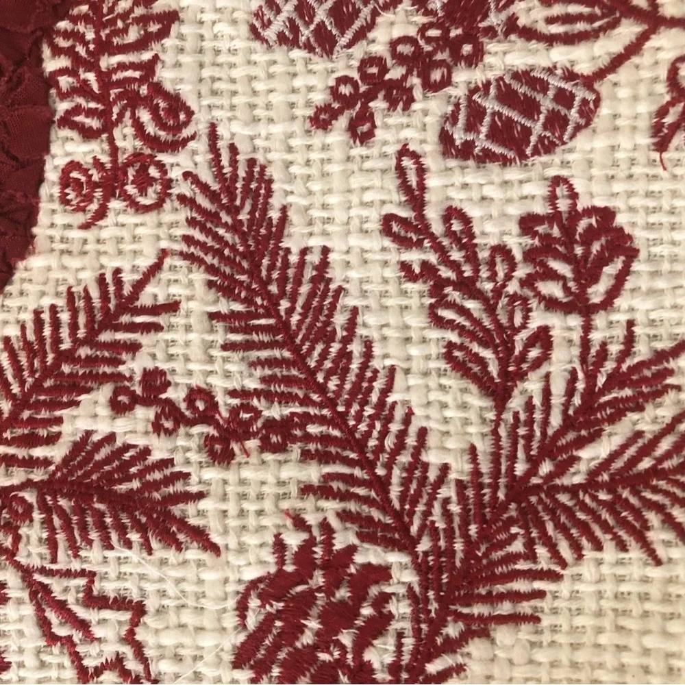 Pottery Barn All is Bright Embroidered Lumbar Throw Pillow Cover